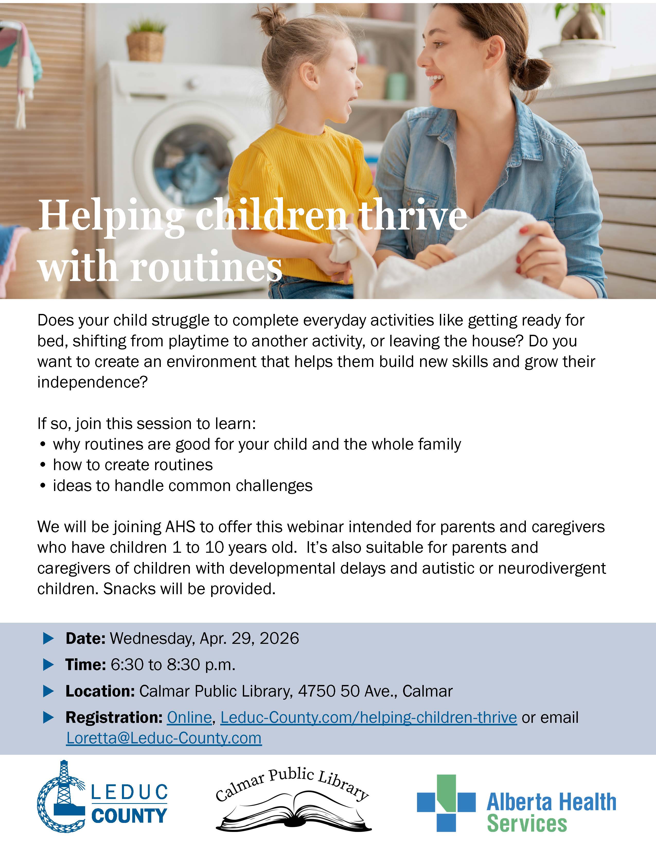 Children thrive with routines